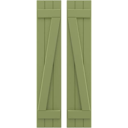 Americraft 3-Board (2 Batten) Wood Joined Board-n-Batten Shutters W/ Z-Bar, ARW102BB311X54MGH